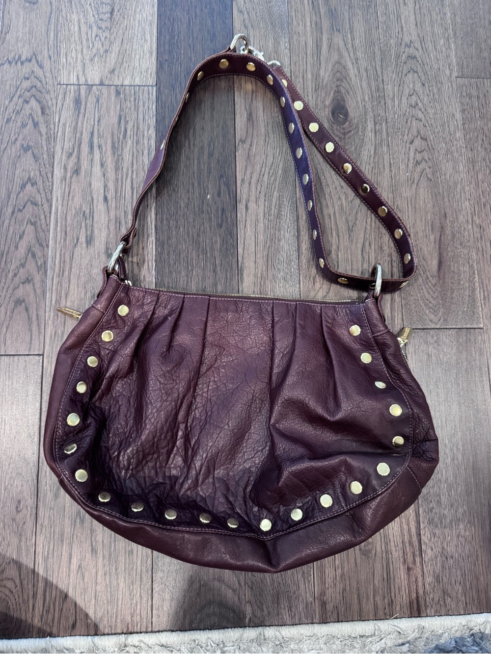 Hammitt Avalon Satchel dark Brown Leather with Gold Accents